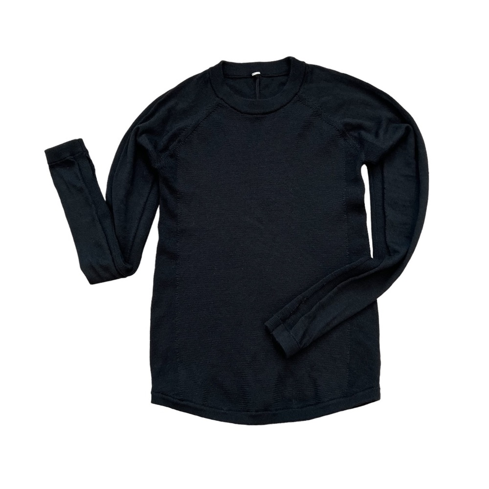 COPY - Womens size 8 lululemon black knit sweater/slim fit/thumbholes fall/wint…